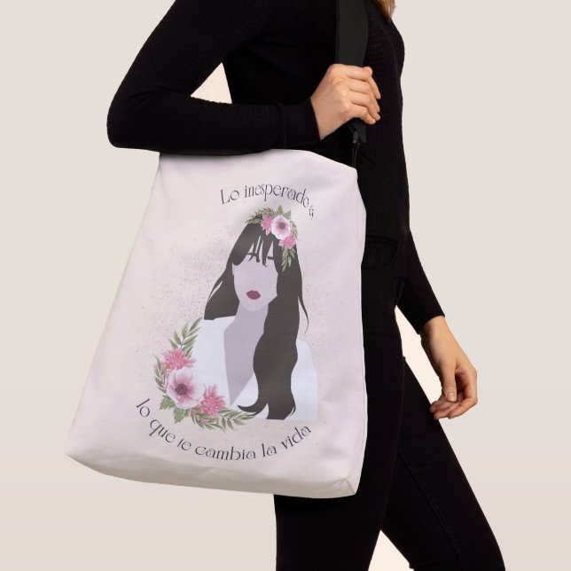 Latina Empower Positive Message Tote Bag, spanska Axelväska (Närbild)