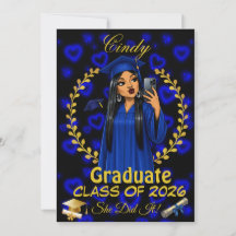 Latina-examensinbjudan Klass av Blue Gold Evite