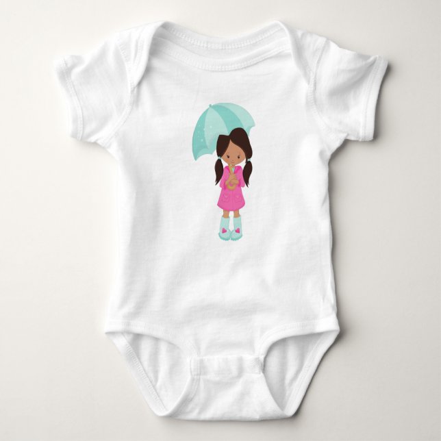 Latina Girl, Girl in Rainrock, Girl with Umbrella T Shirt (Framsida)