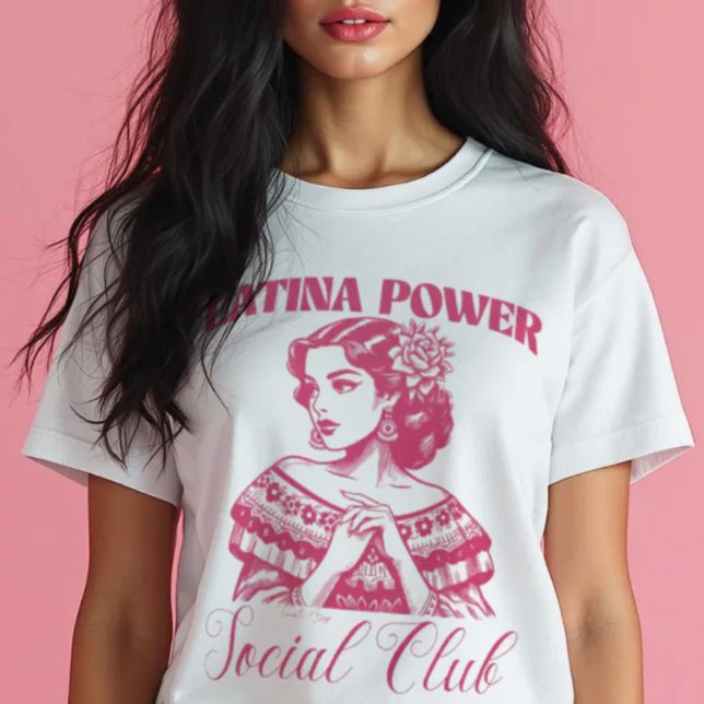 Latina Power Social Klubb med eldrift Latina Bonit T Shirt (Latina Power Social Club Empowered Latina Bonita T-Shirt.)