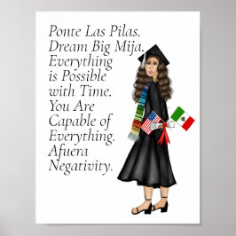 Latina Student med Flaggor och diplomatskola Poster