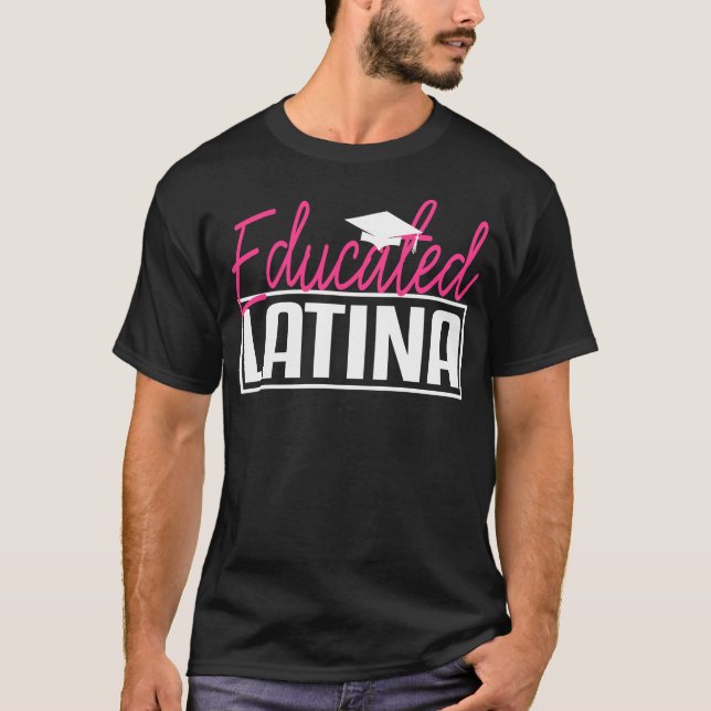 Latina Studenten Gift Educated Spain MSW Master T Shirt (Framsida)