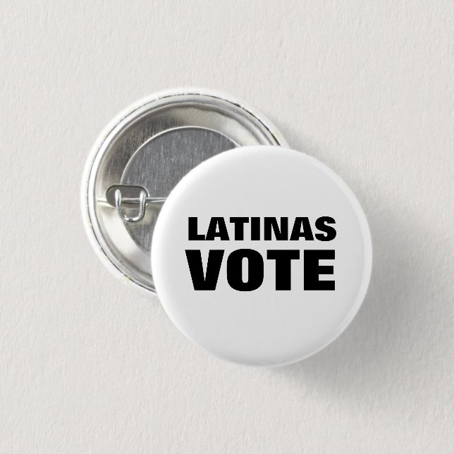 Latinas Vote black and white modern political Knapp (Framsida & baksida)