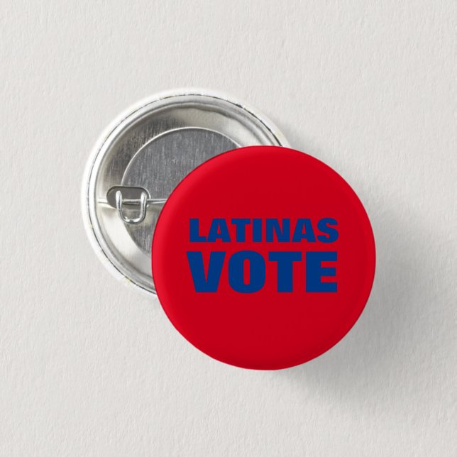 Latinas Vote voto latino blå, politisk Knapp (Framsida & baksida)
