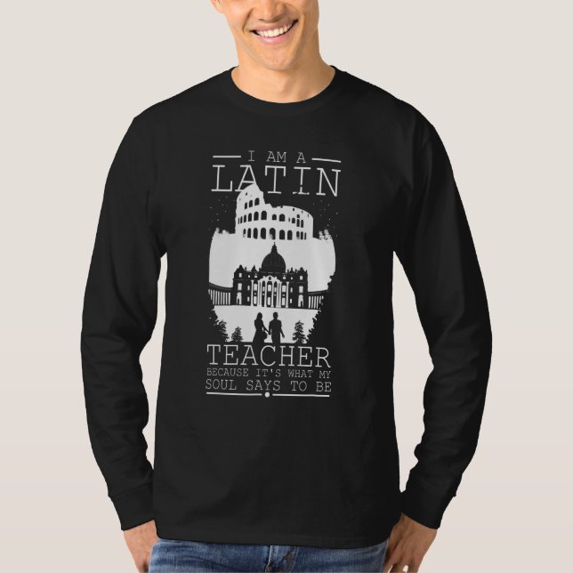 Latinlärare Rom Språk Lektion Elev Skola T Shirt (Framsida)