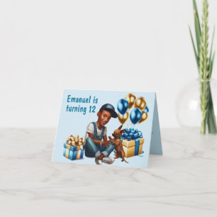 Latino Boy med Hund Birthday-inbjudan Inbjudan