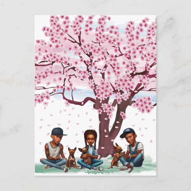 Latino Boys with Chihuahuas Vykort (Framsida)