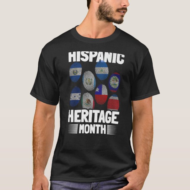Latino Land Fingerprint Pride Hispanic Herita T Shirt (Framsida)