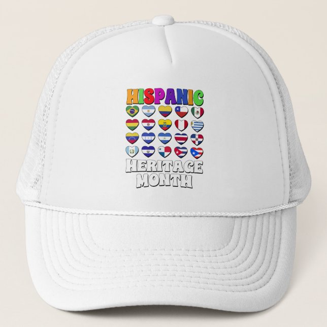 Latino Land Flaggor Heart, Lycklig Firande Keps (Framsida)