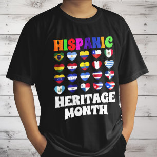 Latino Land Flaggor Heart, Lycklig Firande T Shirt