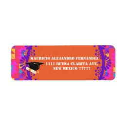 Latino Papel Picado spanska | Årsklass Returadress Etikett