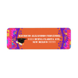 Latino Papel Picado spanska | Årsklass Returadress Etikett