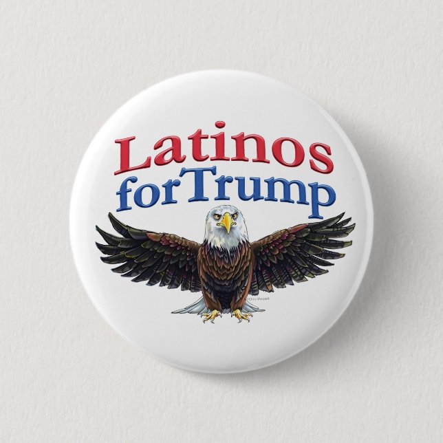 Latinos for Trump Red, White & Blue Eagle Knapp (Framsida)