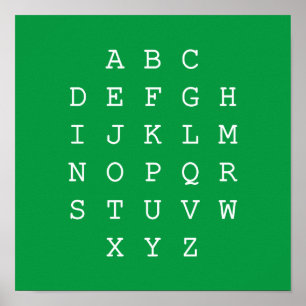 Latinsk alfabet, engelska ABC Poster