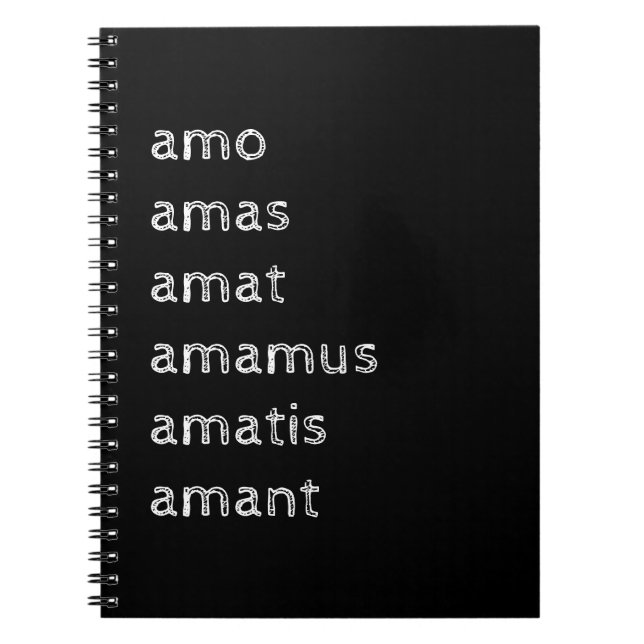 Latinsk anteckningsbok, Amo amas amat  Anteckningsbok (Framsidan)