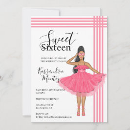 Latinsk Baby Pink Söt 16-årsfest Inbjudningar