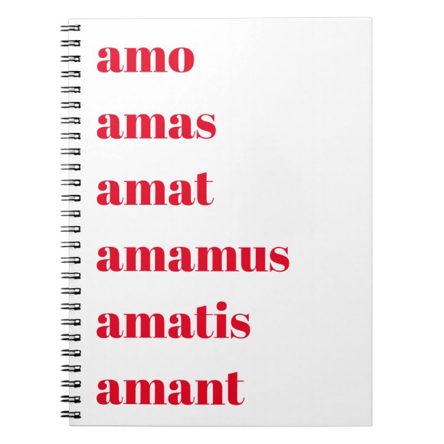 Latinsk bärbar dator, Amo Amas Amat, skoldagstema Anteckningsbok (Framsidan)