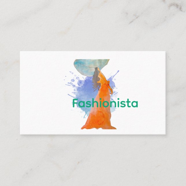 Latinsk Fashionista med hatt Visitkort (Framsida)