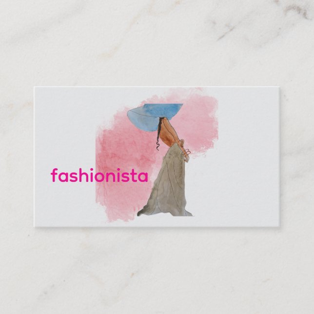 Latinsk fashionista med hatt visitkort (Framsida)