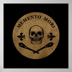 Latinsk fras - Fånga dagen - Memento Mori Dödskall Poster