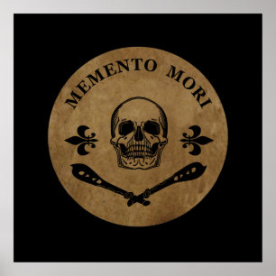Latinsk fras - Fånga dagen - Memento Mori Dödskall Poster