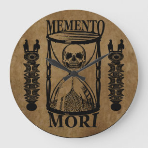 Latinsk fras - Fånga dagen - Memento Mori Dödskall Stor Klocka