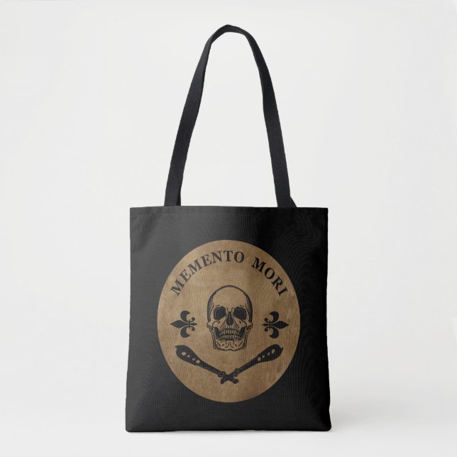 Latinsk fras - Fånga dagen - Memento Mori Döskalle Tygkasse (Framsida)
