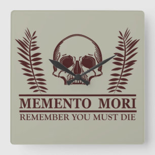 Latinsk fras - Fånga dagen - Memento Mori Fyrkantig Klocka