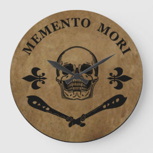 Latinsk fras - Fånga dagen - Memento Mori Stor Klocka
