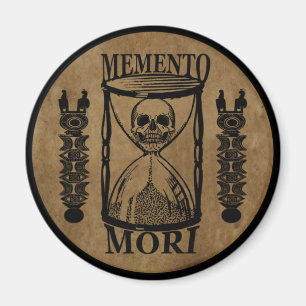 Latinsk fras - Grip dagen - Memento Mori Dödskalle Magnet