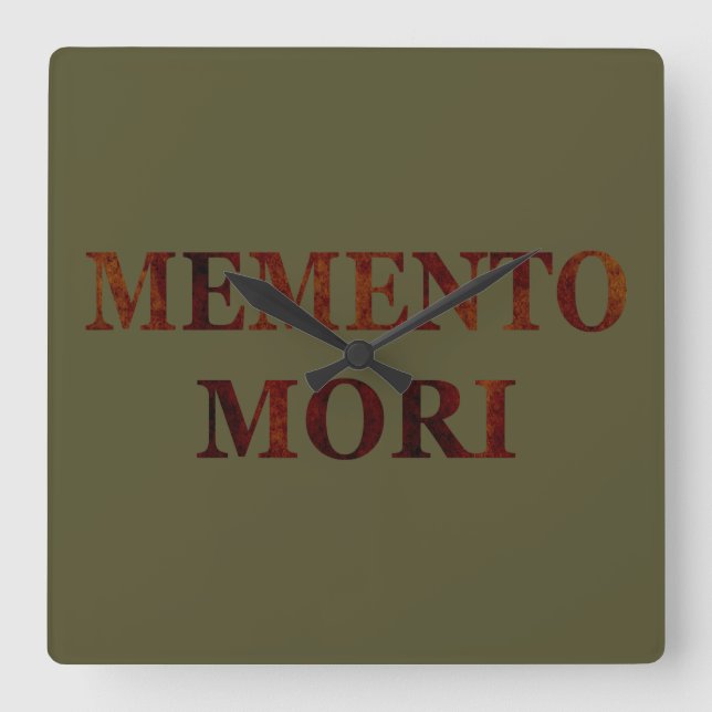 Latinsk fras - Grip dagen - Memento Mori Fyrkantig Klocka (Framsida)
