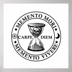 Latinsk Fras - Memento Mori Memento Vivere Poster