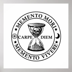 Latinsk Fras - Memento Mori Memento Vivere Poster