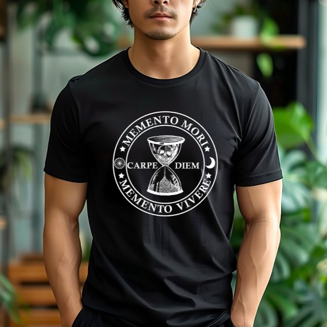 Latinsk fras - Memento Mori Memento Vivere T Shirt (Skapare uppladdad)