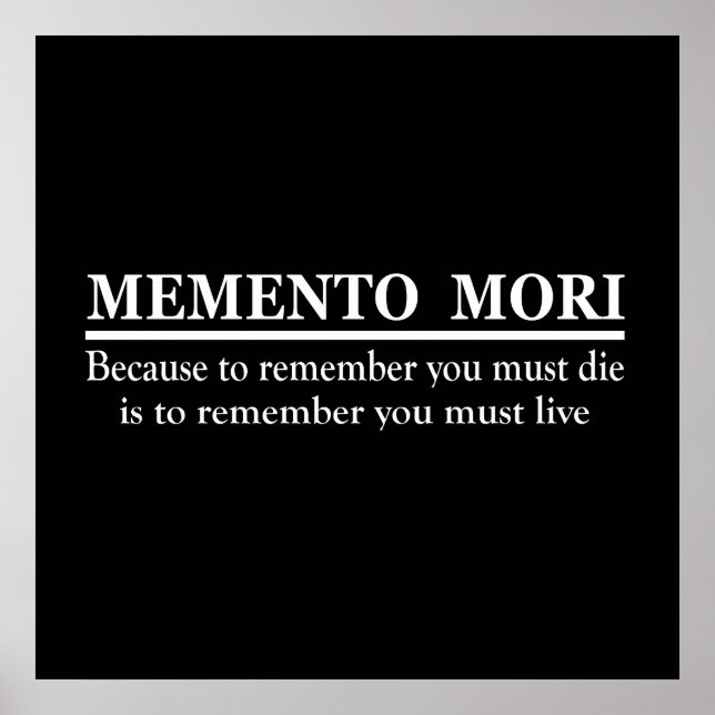 Latinsk fras - Memento Mori Poster (Framsidan)