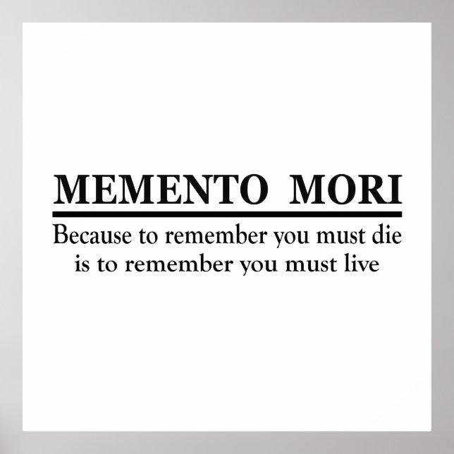 Latinsk fras - Memento Mori Poster (Framsidan)
