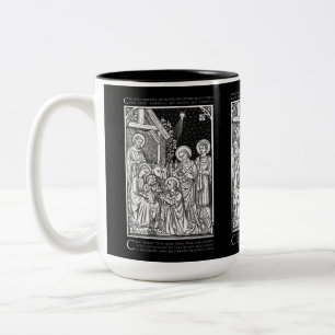Latinsk-katolsk Epiphany Line Art Två-Tonad Mugg