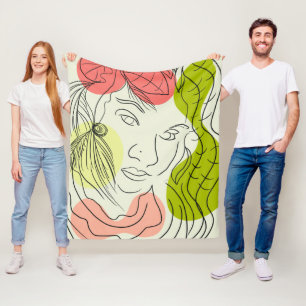 Latinsk kvinnlig konst blomform fleecefilt