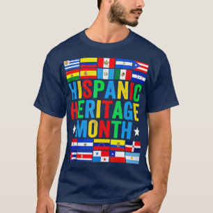 Latinsk Land Flagga Hispanic Heritage Monte Latin T Shirt