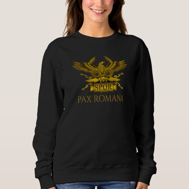 Latinsk offert Pax Romana SPQR Eagle Ancient Roman T Shirt (Framsida)