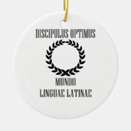 Latinsk student för världsmästare (manlign) julgransprydnad keramik