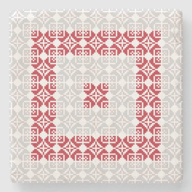 Latinska morgonen SOL geometric mönster I Underlägg Sten (Framsidan)