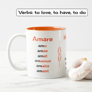 Latinska verbs lärare eller student Två-Tonad mugg