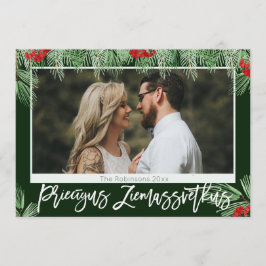 Latinska Watercolor Priecigus Ziemassvetkus Photo