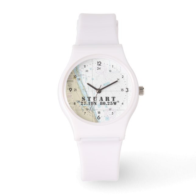 Latitude & Longitud Stuart, Florida, Nautical Armbandsur (Framsida)