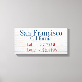 Latitude och longitud för din stad canvastryck