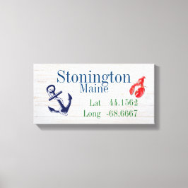 Latitude och longitud för din stad canvastryck