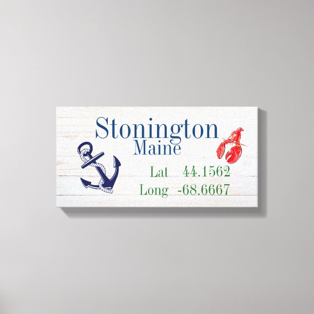 Latitude och longitud för din stad canvastryck (Framsida)