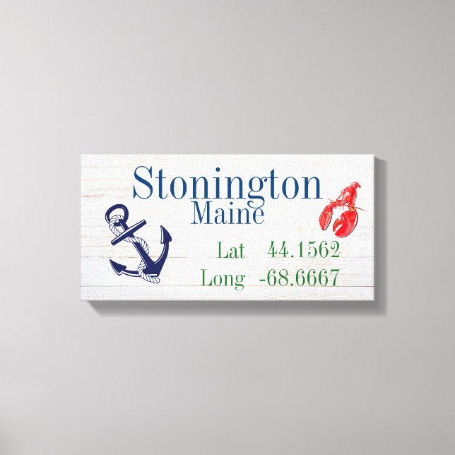 Latitude och longitud för din stad canvastryck (Framsida)