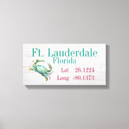 Latitude och longitud för din stad canvastryck